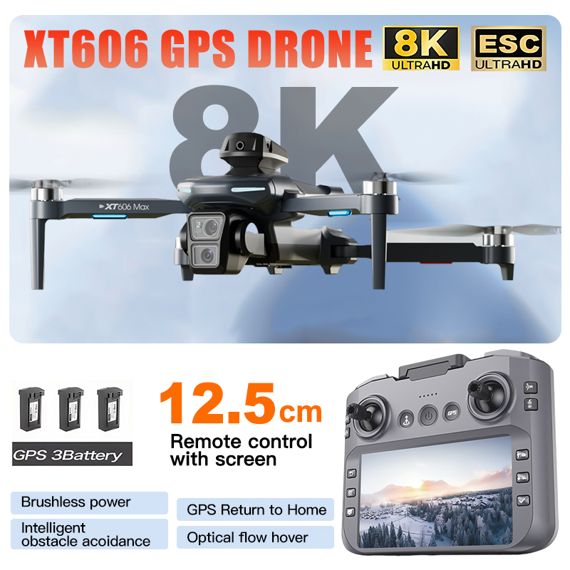 Jjrc Drone X12 - XT606 MAX 3 batterij Drone 4k