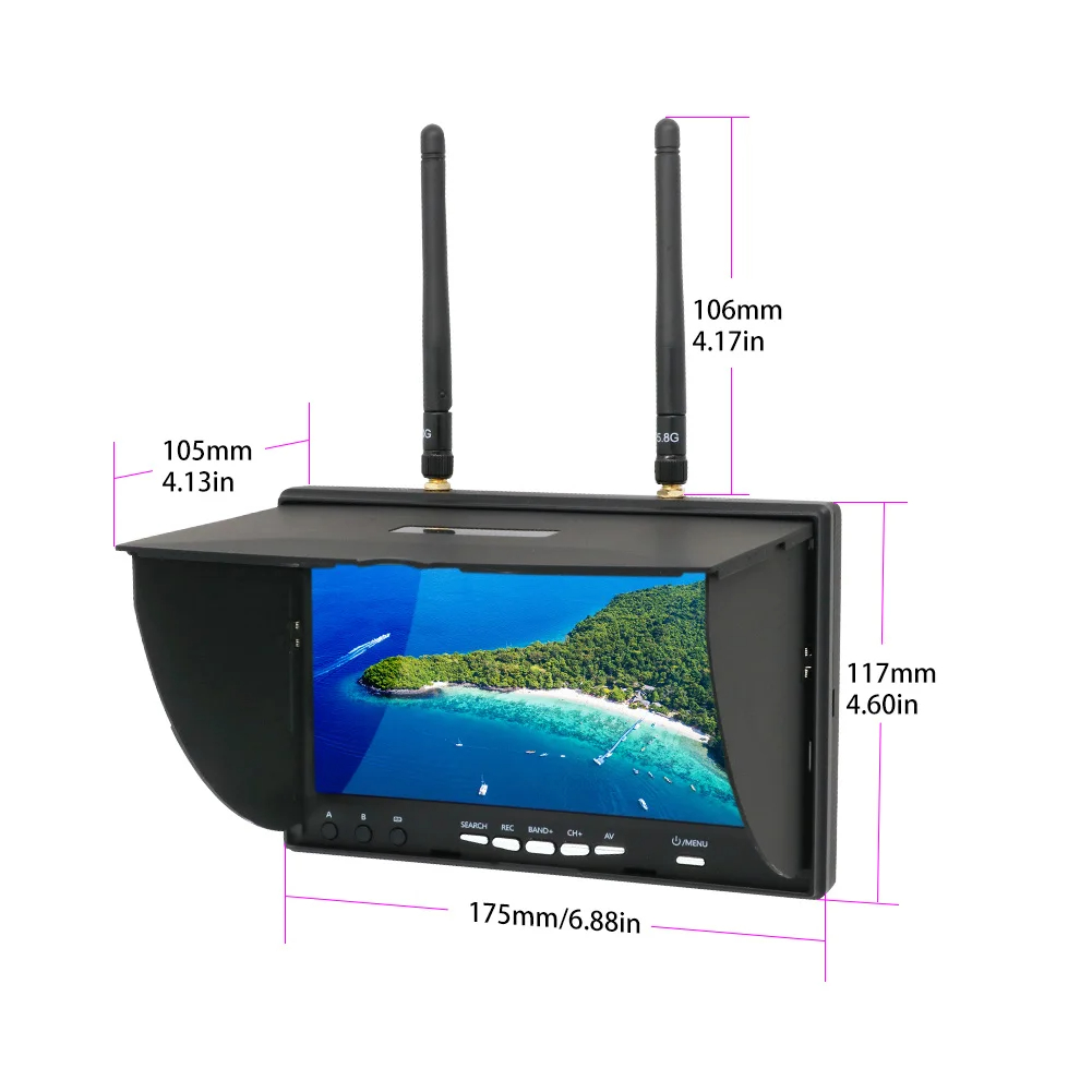 5.8G FPV DVR LS5802D, 7 inch m - Drone Controller Screen recensie en prijs